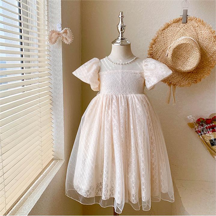 Baby Kid Girls Solid Color Bow Dresses Wholesale 220530411