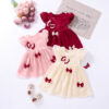 Baby Kid Girls Solid Color Bow Dresses Wholesale 250708100