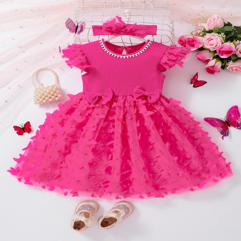 Baby Kid Girls Solid Color Bow Dresses Wholesale 250708132