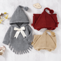 Baby Kid Girls Solid Color Bow Jackets Outwears Wholesale 22122909