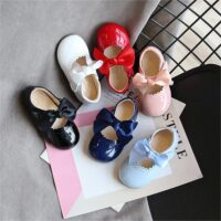 Baby Kid Girls Solid Color Bow Shoes Wholesale 22061327
