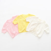 Baby Kid Girls Solid Color Cardigan Knitwear Wholesale 22120634
