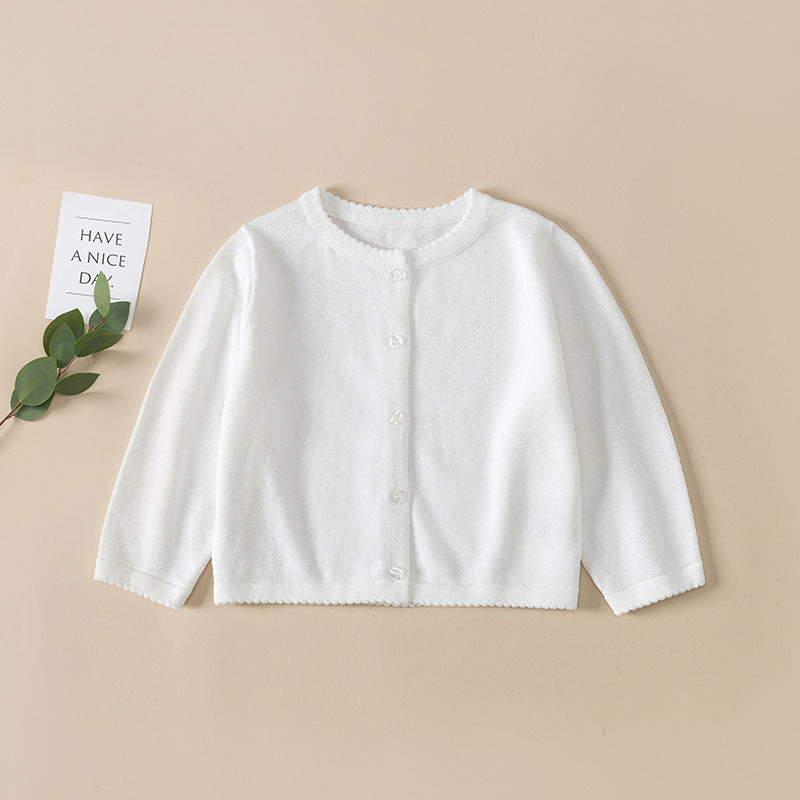 Baby Kid Girls Solid Color Cardigan Wholesale 22101061