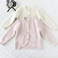 Baby Kid Girls Solid Color Cardigan Wholesale 221011565
