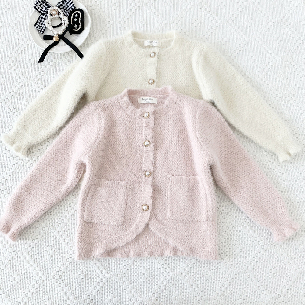 Baby Kid Girls Solid Color Cardigan Wholesale 221011565