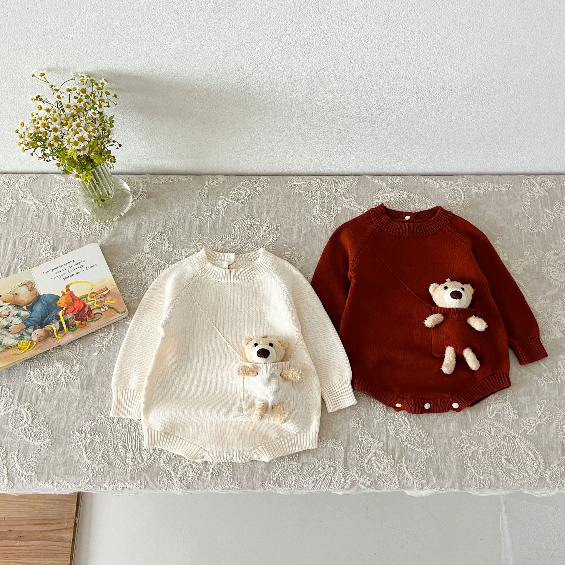 Baby Kid Girls Solid Color Cartoon Rompers Wholesale 240802268