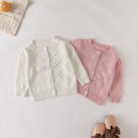 Baby Kid Girls Solid Color Crochet Cardigan Wholesale 220817468
