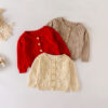 Baby Kid Girls Solid Color Crochet Jackets Outwears Wholesale 220817471