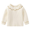 Baby Kid Girls Solid Color Crochet Muslin&Ribbed Sweaters Wholesale 21111614