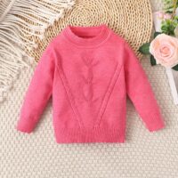 Baby Kid Girls Solid Color Crochet Sweaters Knitwear Wholesale 220831410