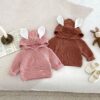 Baby Kid Girls Solid Color Crochet Sweaters Wholesale 240802259