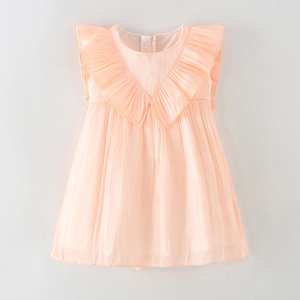 Baby Kid Girls Solid Color Dresses Wholesale 24070131