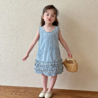 Baby Kid Girls Solid Color Dresses Wholesale 25050839