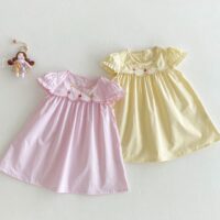 Baby Kid Girls Solid Color Dresses Wholesale 25050875