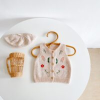 Baby Kid Girls Solid Color Embroidered Vests Waistcoats Wholesale 220302118