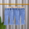 Baby Kid Girls Solid Color Flower Pants Jeans Wholesale 220805501