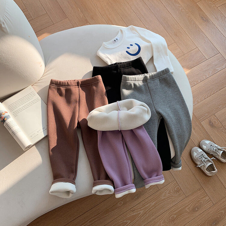 Baby Kid Girls Solid Color Muslin&Ribbed Pants Wholesale 221214547