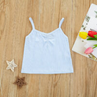 Baby Kid Girls Solid Color Muslin&Ribbed tank tops Tops Wholesale 21210034
