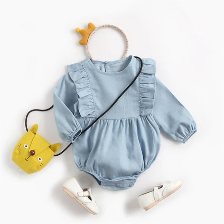 Baby Kid Girls Solid Color Rompers Wholesale 22052611