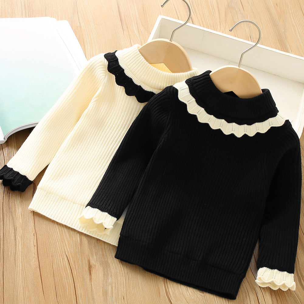 Baby Kid Girls Solid Color Sweaters Knitwear Wholesale 230105624