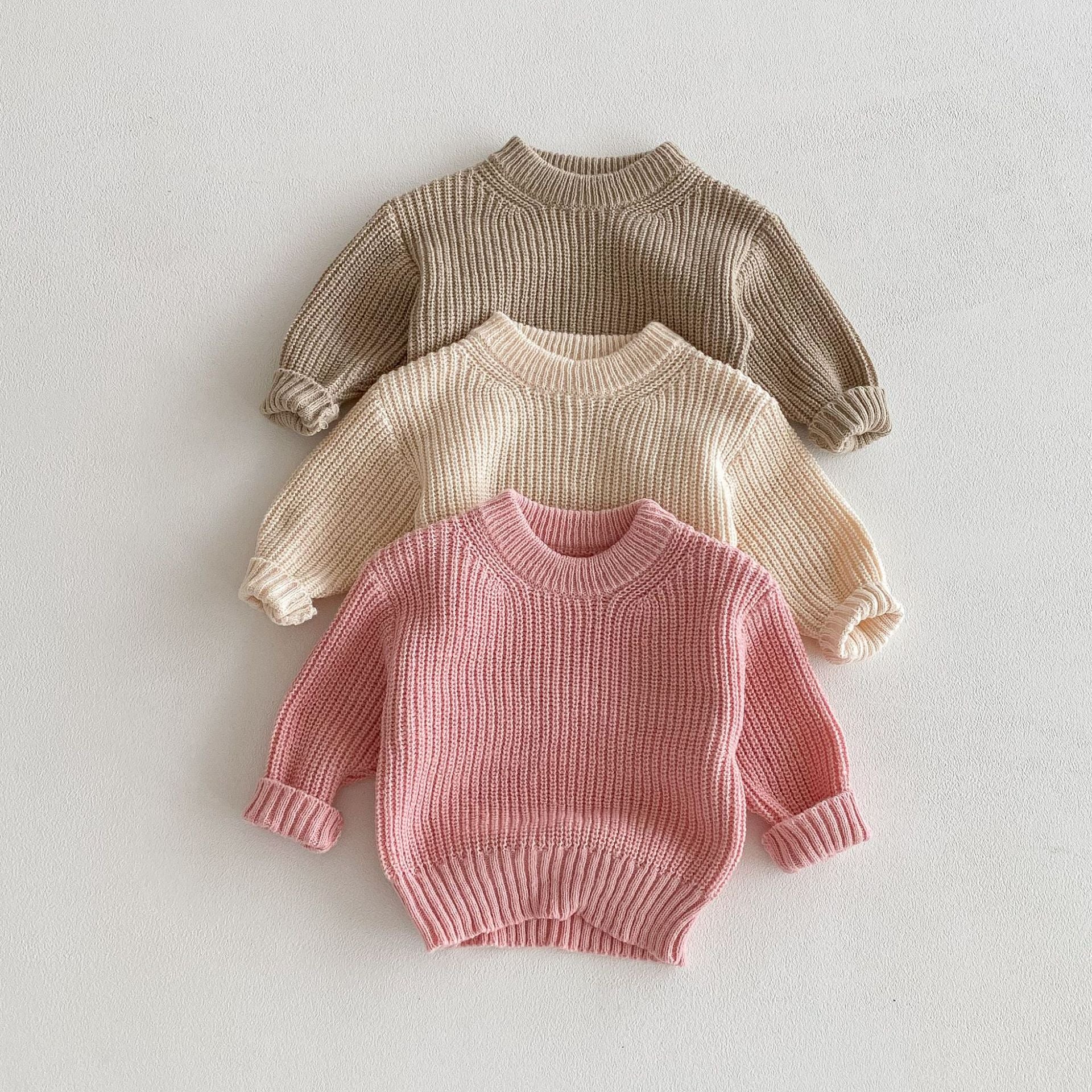 Baby Kid Girls Solid Color Sweaters Wholesale 25092240