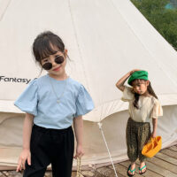 Baby Kid Girls Solid Color T-Shirts Wholesale 220317471