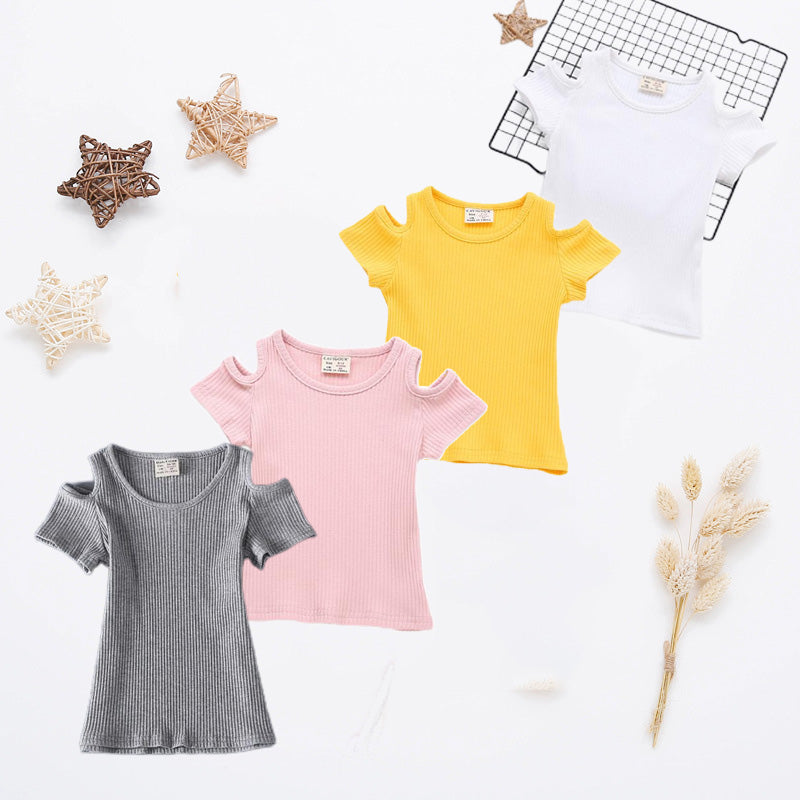 Baby Kid Girls Solid Color T-Shirts Wholesale 22051002