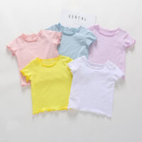 Baby Kid Girls Solid Color T-Shirts Wholesale 25040317