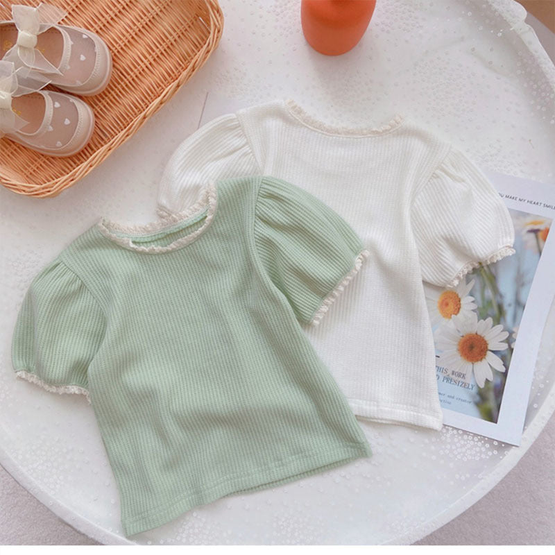 Baby Kid Girls Solid Color Tops Wholesale 25040320