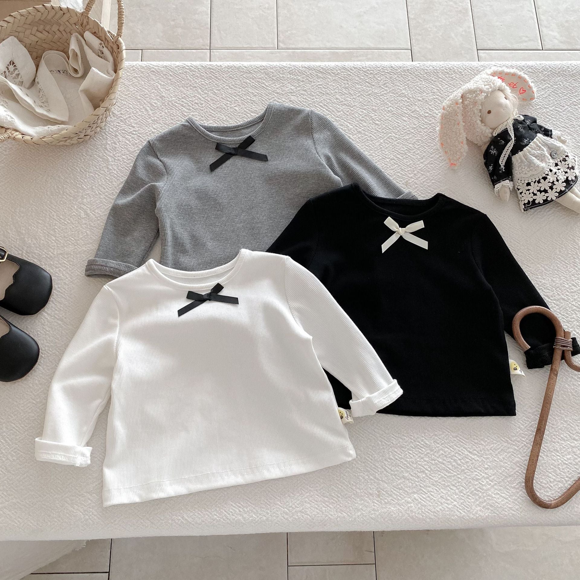 Baby Kid Girls Solid Color Tops Wholesale 25092207