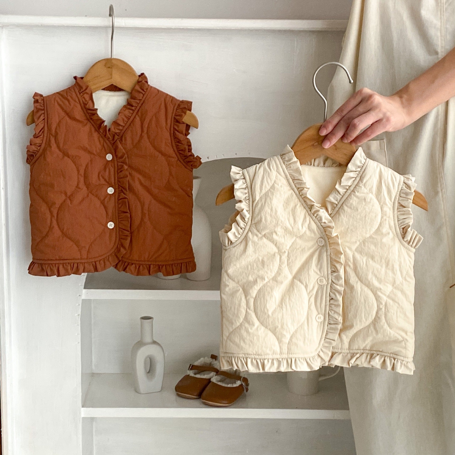 Baby Kid Girls Solid Color Vests Waistcoats Wholesale 240913221