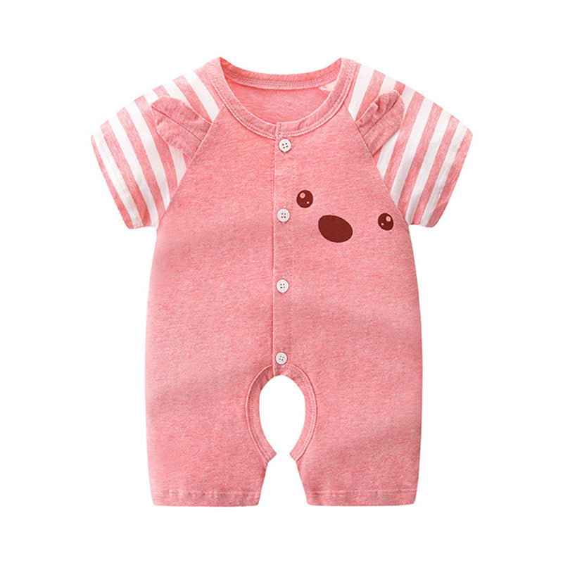 Baby Kid Girls Striped Cartoon Print Jumpsuits Wholesale 211203218