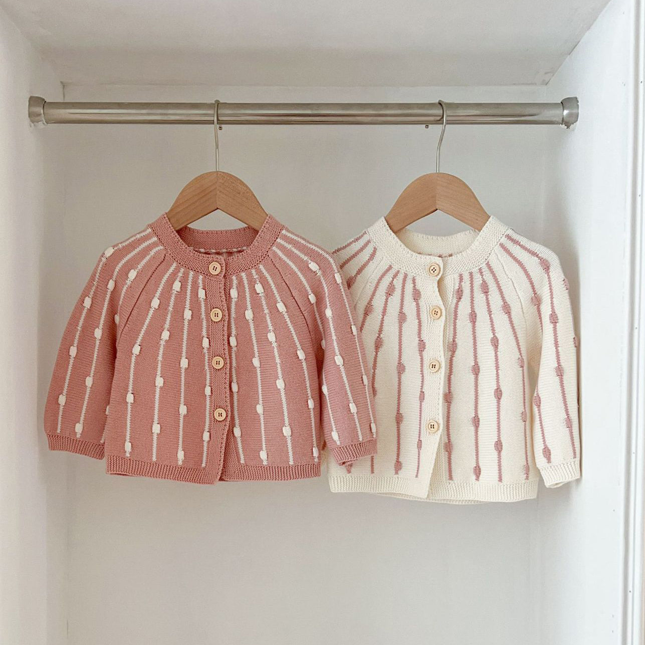 Baby Kid Girls Striped Color-blocking Cardigan Wholesale 240802285