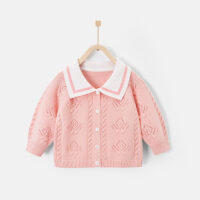 Baby Kid Girls Striped Crochet Cardigan Wholesale 220819366