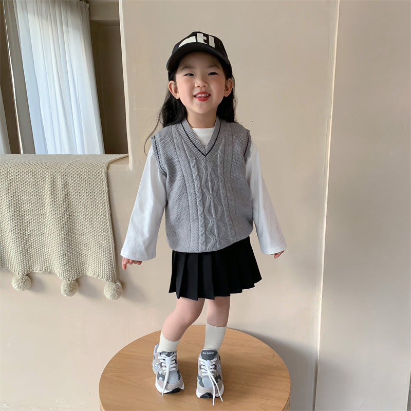 Baby Kid Girls Striped Crochet Vests Waistcoats Wholesale 230107297