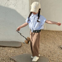 Baby Kid Girls Striped Letters Tops Wholesale 230321408