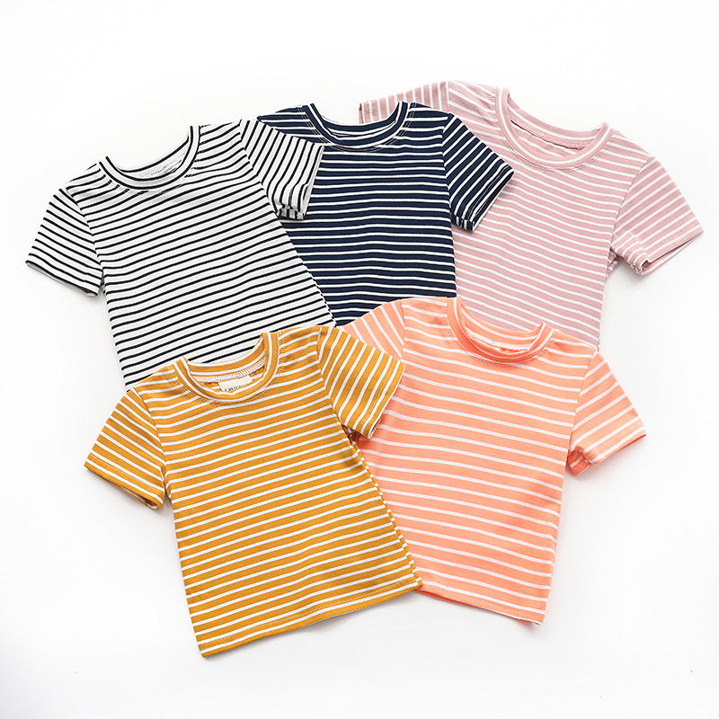 Baby Kid Girls Striped T-Shirts Wholesale 22051068