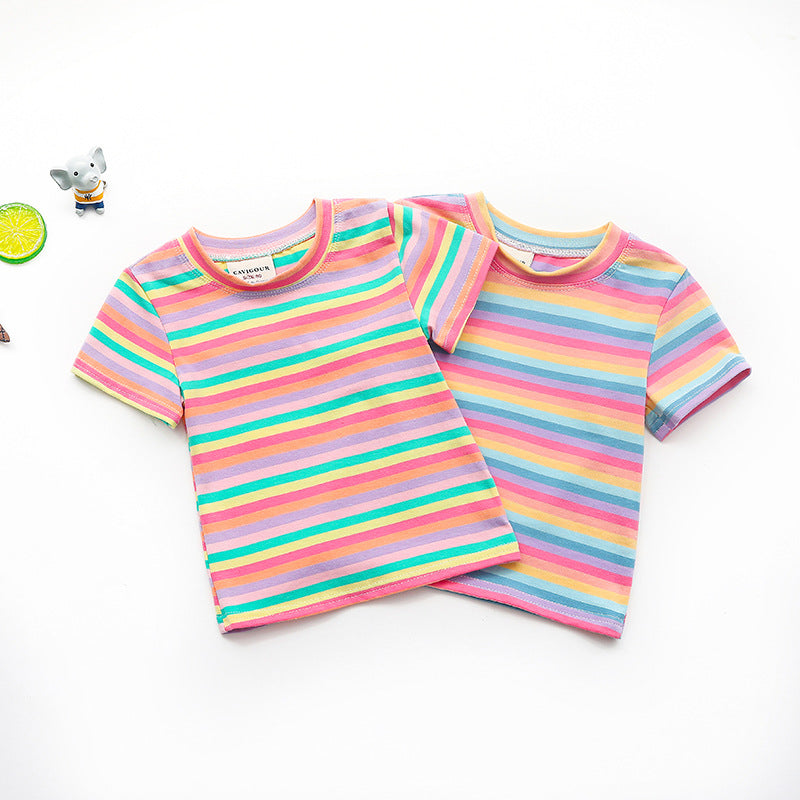 Baby Kid Girls Striped T-Shirts Wholesale 22051069