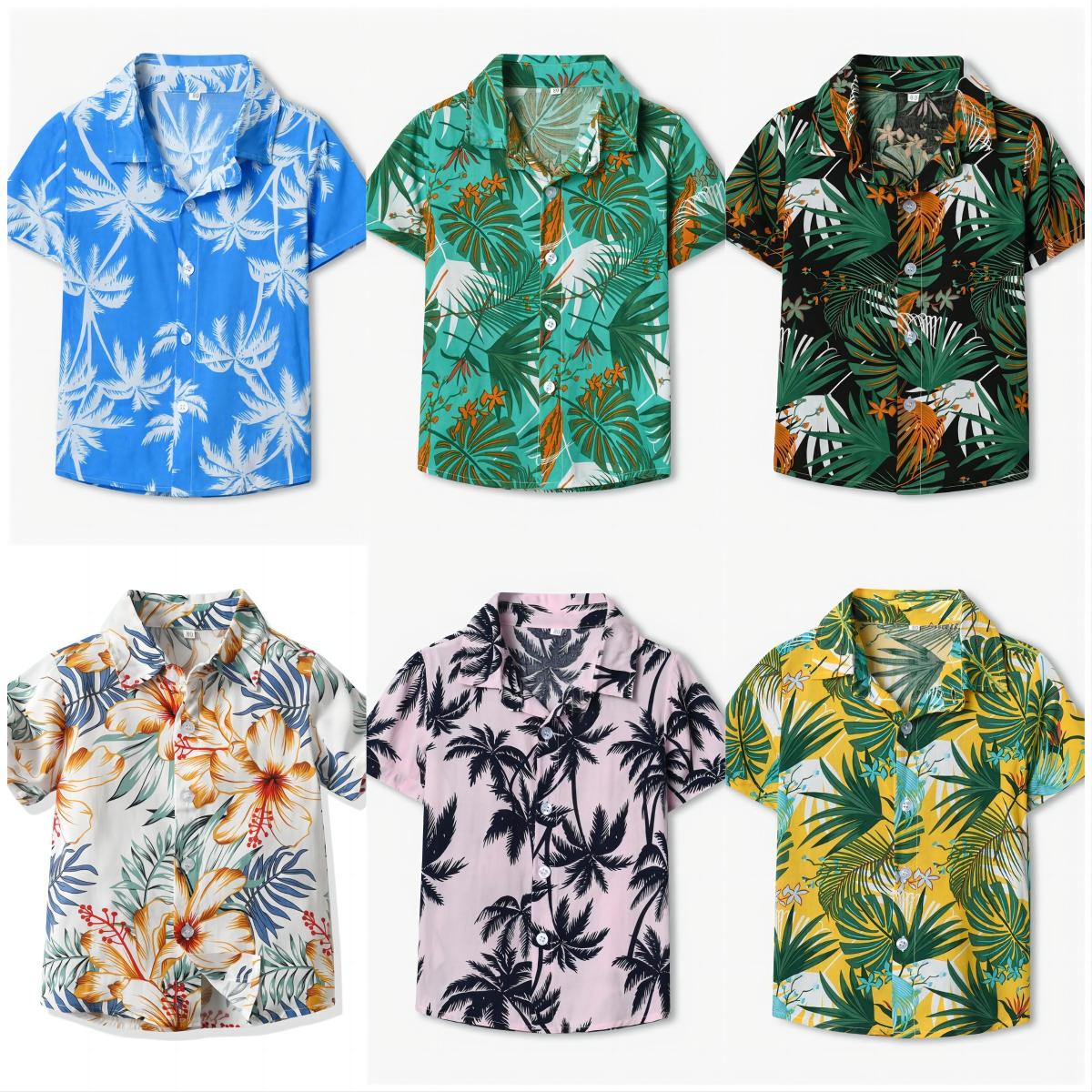 Baby Kid Plant Print Beach Shirts Wholesale 25040398