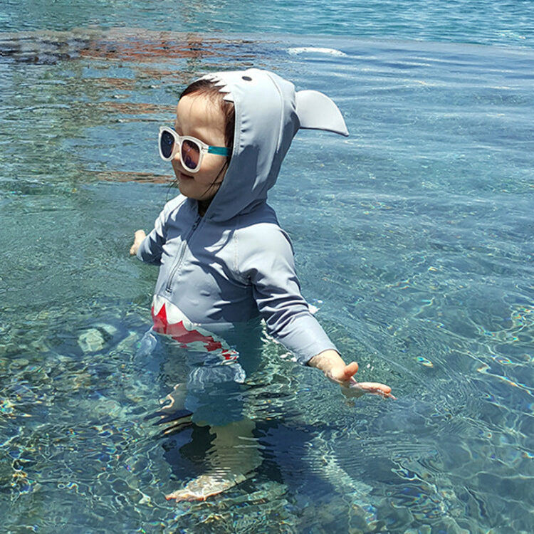 Baby Kid Unisex Animals Cartoon Print Beach Rompers Swimwears Wholesale 22060636