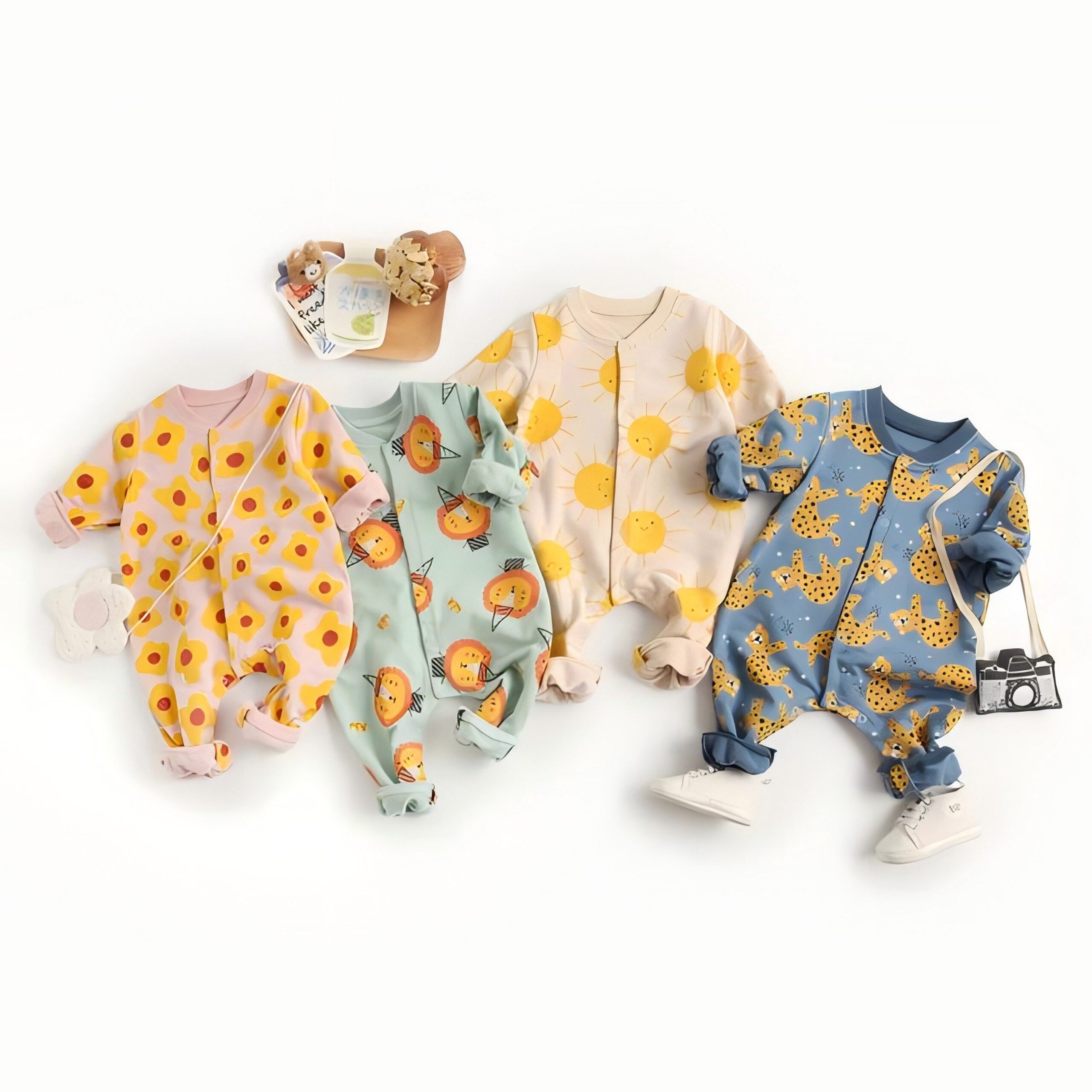 Baby Kid Unisex Animals Cartoon Print Jumpsuits Wholesale 22052668