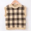 Baby Kid Unisex Checked Crochet Sweaters Wholesale 22113094