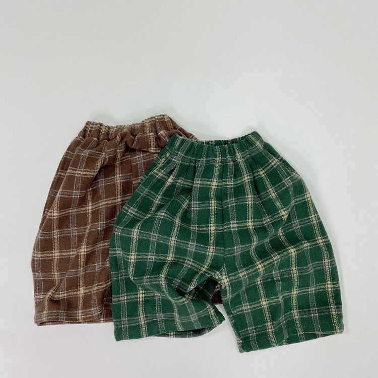 Baby Kid Unisex Checked Pants Wholesale 220927273