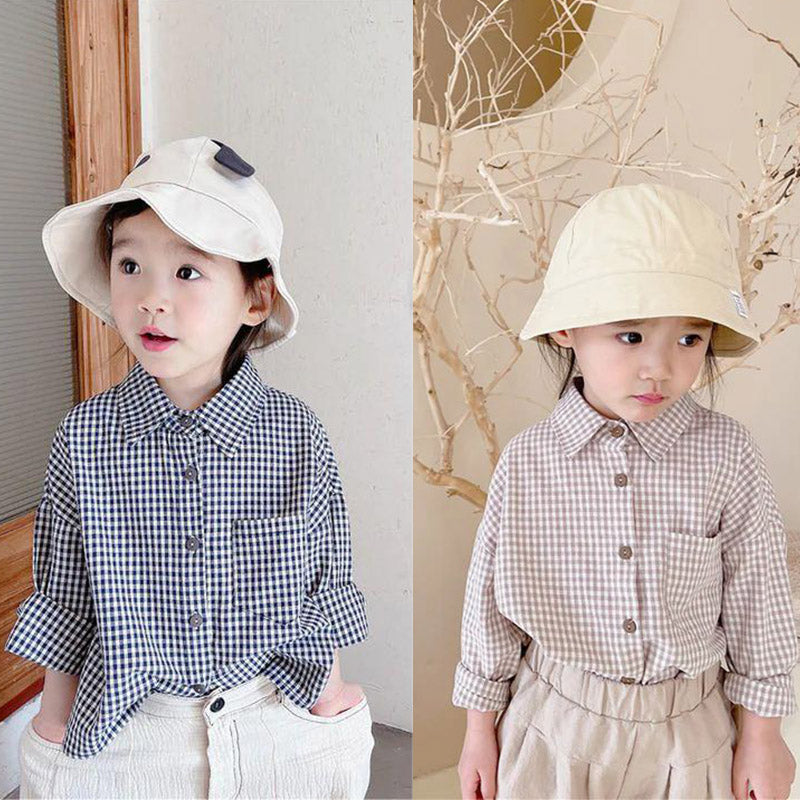Baby Kid Unisex Checked Shirts Wholesale 220418150