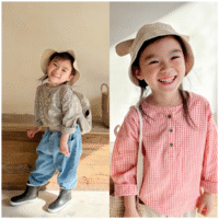 Baby Kid Unisex Checked Shirts Wholesale 220418300