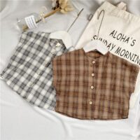 Baby Kid Unisex Checked Tank Tops Wholesale 22042973