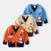 Baby Kid Unisex Color-blocking Cartoon Crochet Cardigan Wholesale 221209286