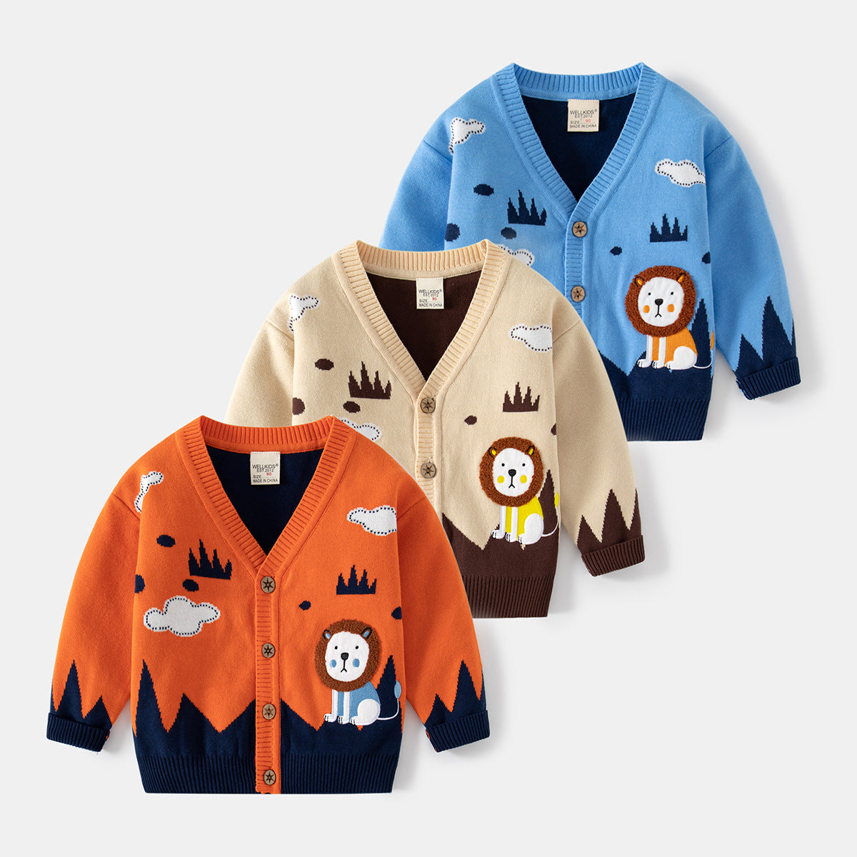 Baby Kid Unisex Color-blocking Cartoon Crochet Cardigan Wholesale 221209286