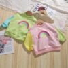 Baby Kid Unisex Color-blocking Rainbow Hoodies Sweatshirts Wholesale 230315235