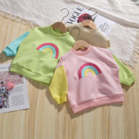 Baby Kid Unisex Color-blocking Rainbow Hoodies Sweatshirts Wholesale 230315235